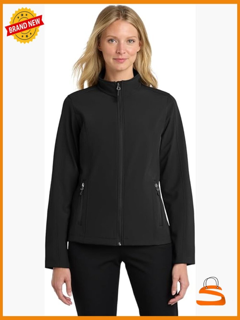 Women's Soft Shell Jacket Long Sleeve Zip Front Water Resistant